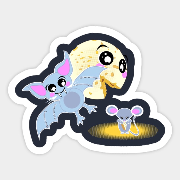 Batty Moon Sticker by Laura Brightwood